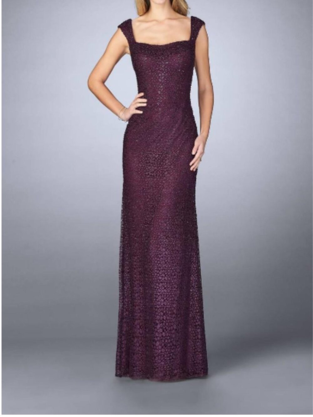 NWT La Femme 24891SC Formal Gowns Plum size 6